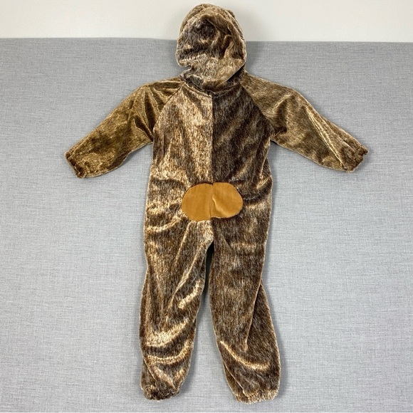 Monkey Costume with Hood Sz 4-6X Zipper Up Plush Cute and Cozy for Halloween - Picture 2 of 10